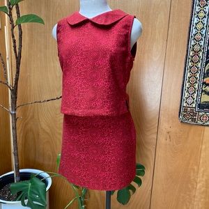 Two-Piece Vintage 60s Skirt and Blouse Set